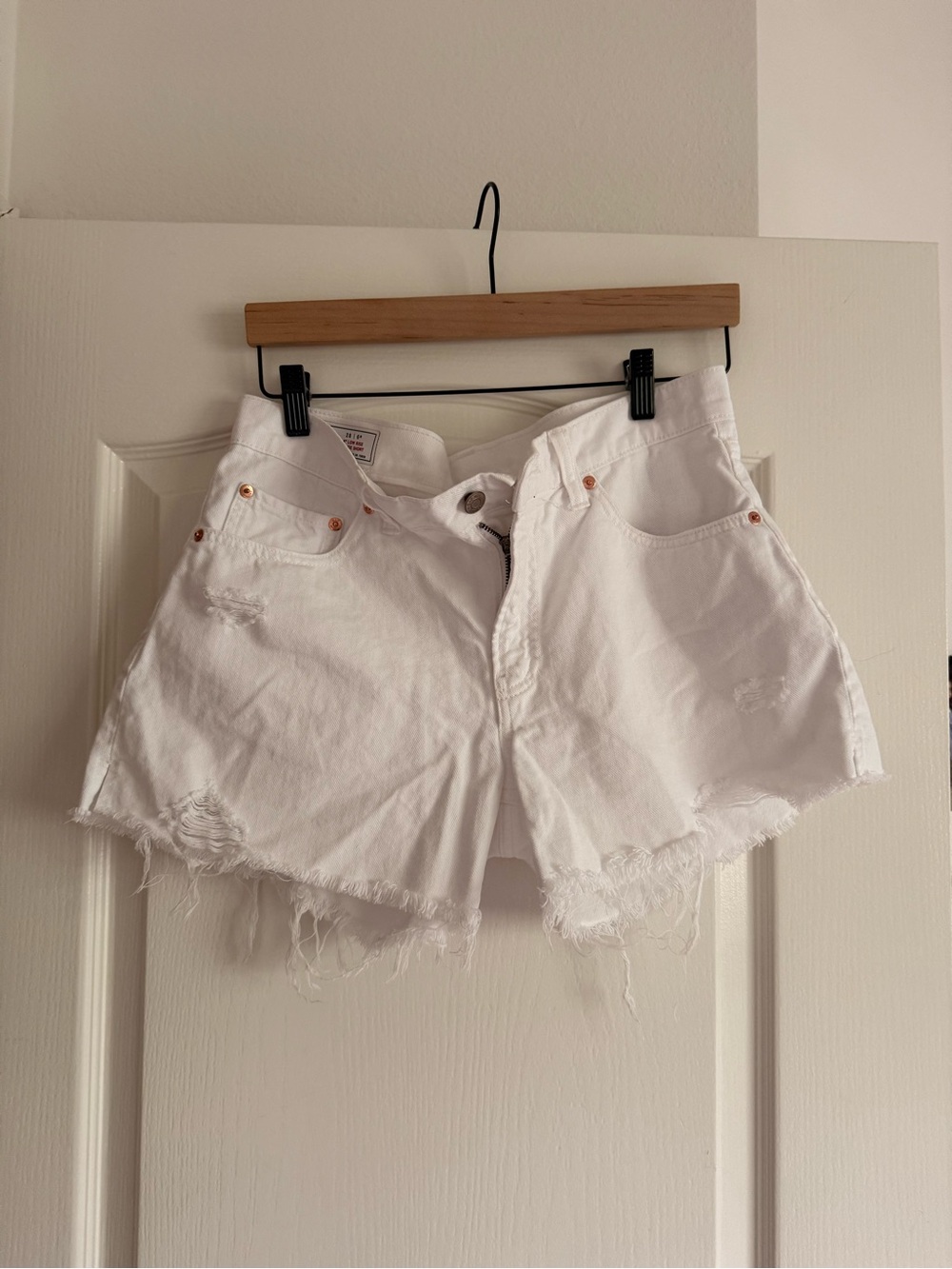 GAP White Frayed Hem Denim Shorts